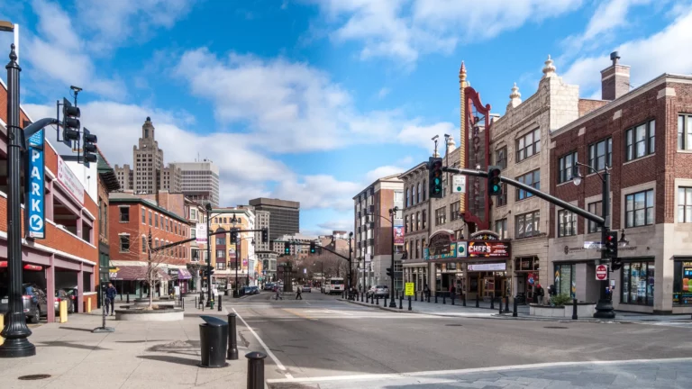 Photo of Weybosset Street, Providence, Rhode Island.