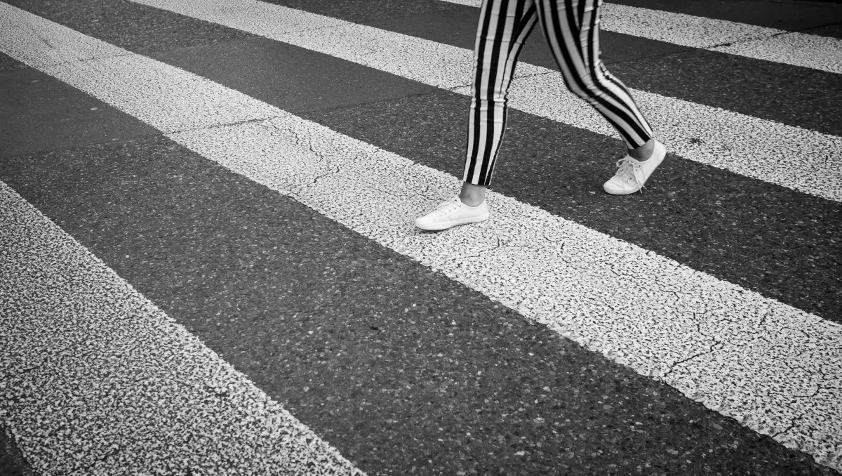 A person crossing the street.