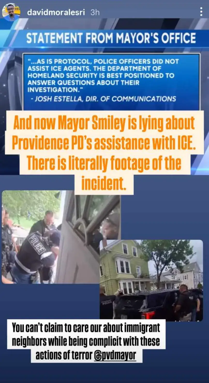 David Morales on ICE incident in Providence.