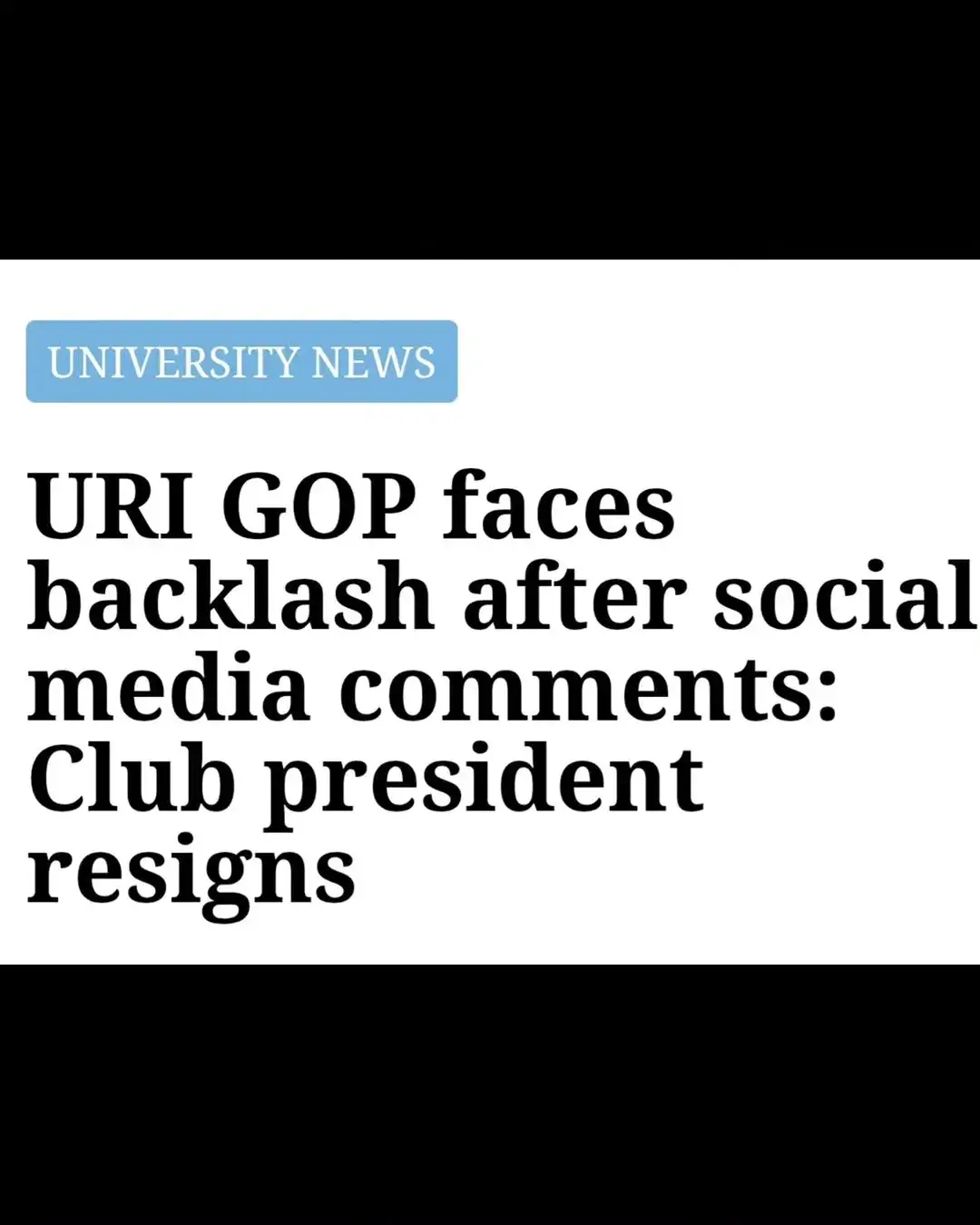 URI GOP Club steps down.
